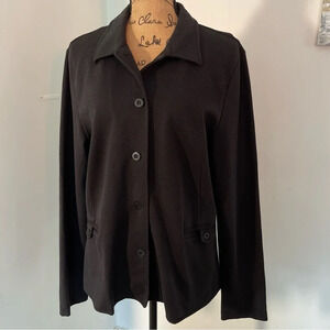 Talbot Women Petite Long Sleeve Black Suit Jacket Blazer